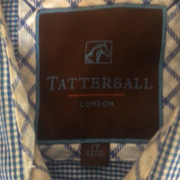 Never worn button down blue and white shirt size 17 34/35 XL - Picture 3 of 4